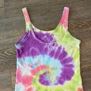 hand dyed tie dye tank top medium cropped